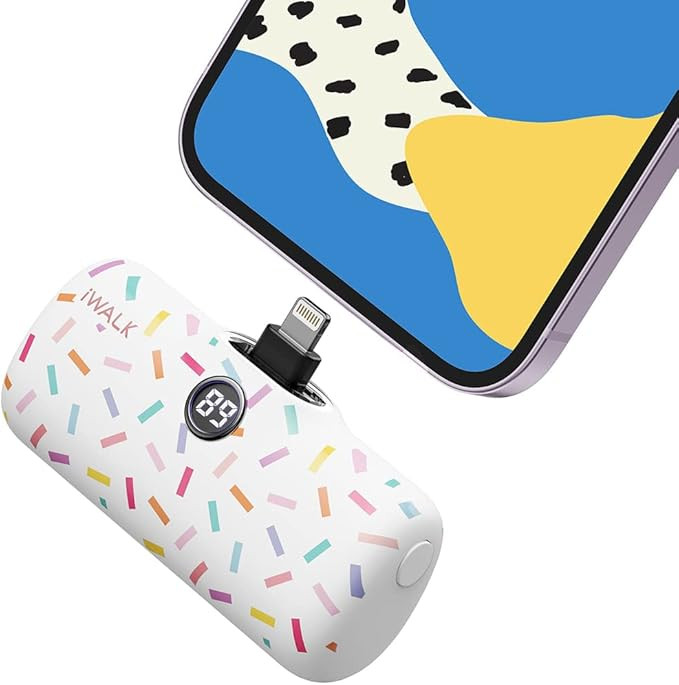 iWALK LinkPod Pattern Small Portable Charger 4800mAh, Colorful Mini Power Bank PD Fast Charging C... | Amazon (US)