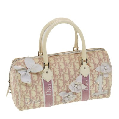 Christian Dior Trotter Canvas Hand Bag Flower Pink Auth rd3530 | eBay US