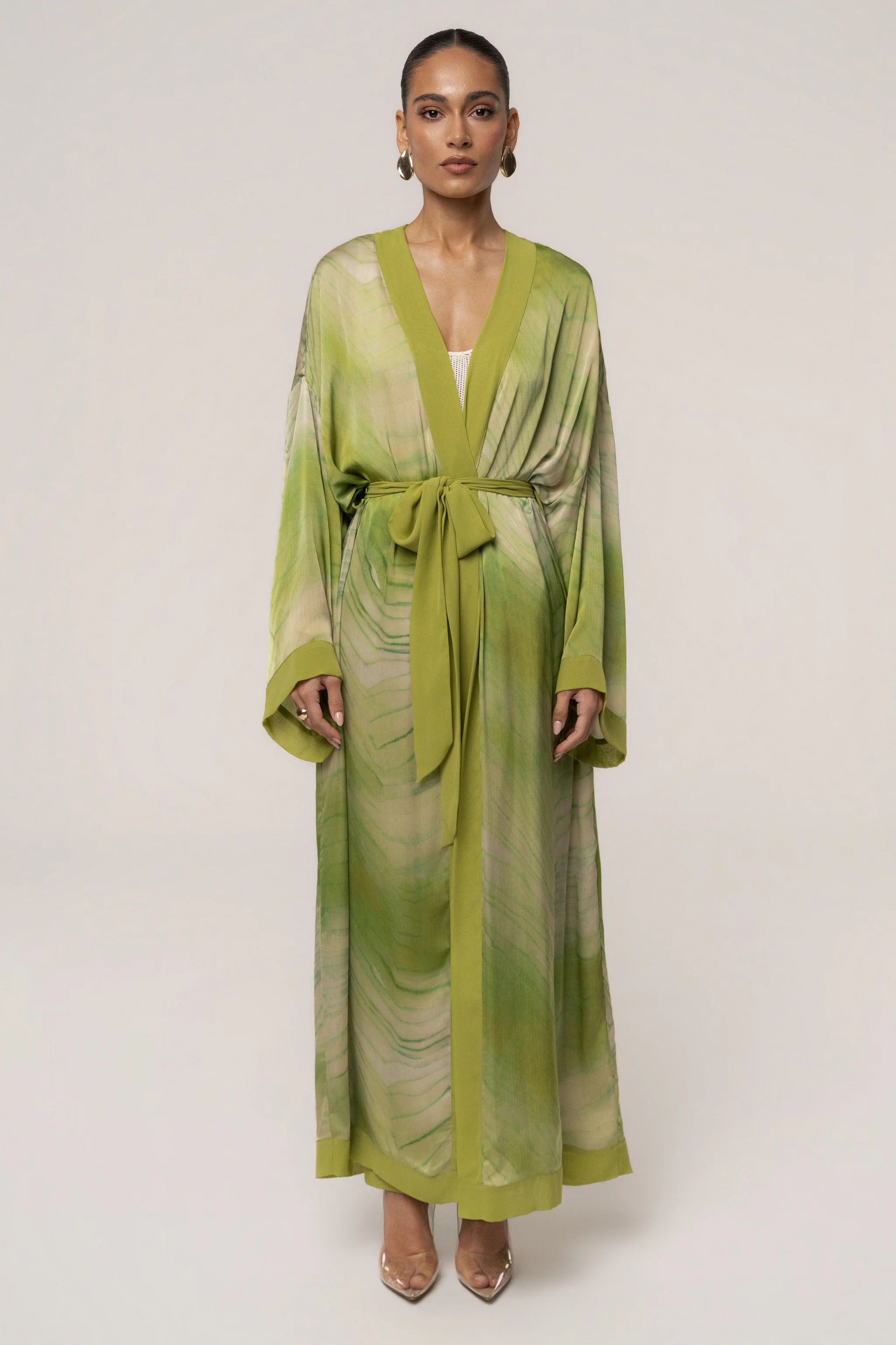 Green Bahía Satin Duster | JLUXLABEL US