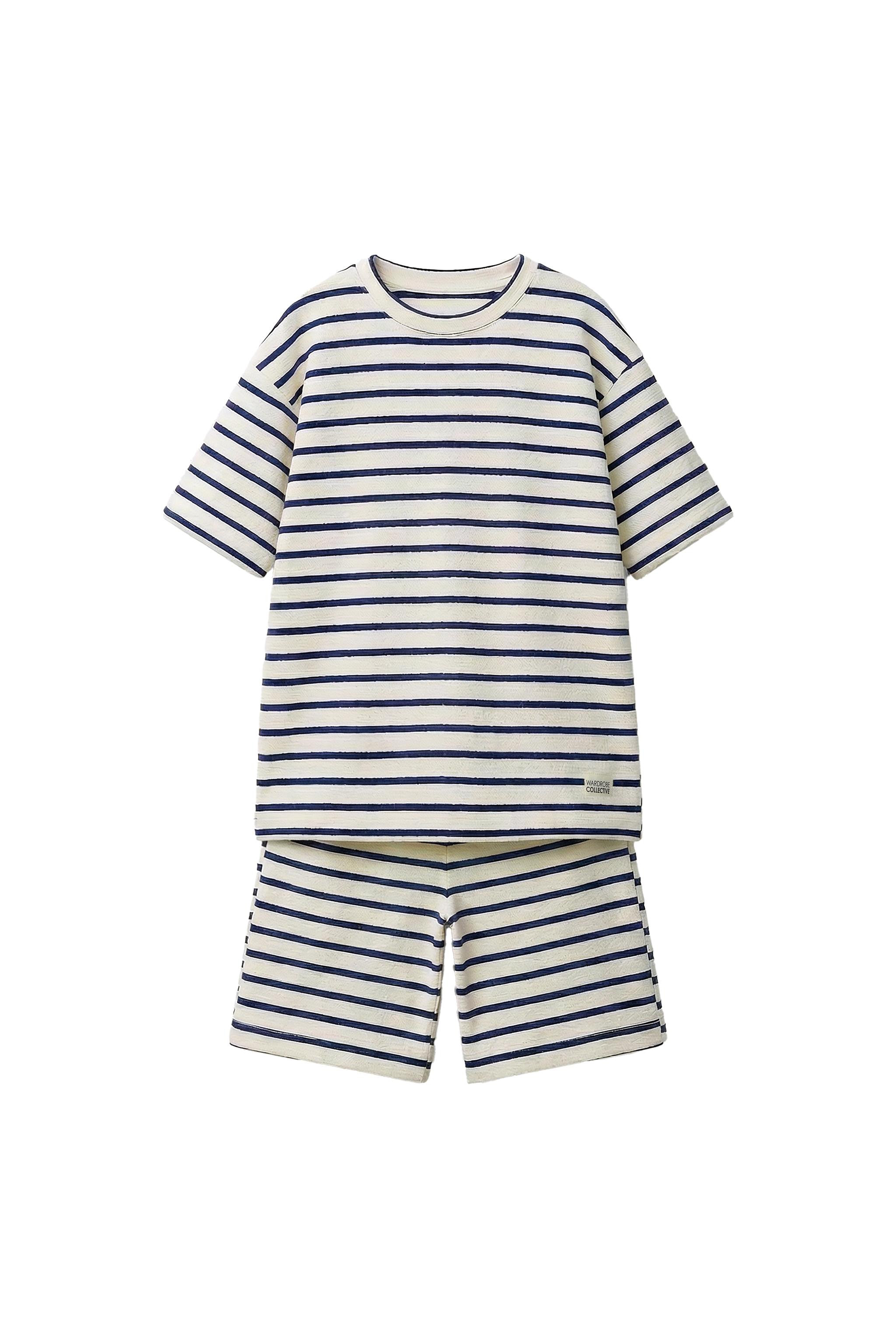 TEXTURED STRIPED T-SHIRT AND BERMUDA SHORTS SET | Zara UK
