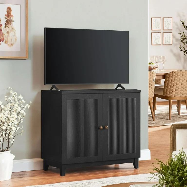 My Texas House Ellison Modular TV Console, Rich Black Finish | Walmart (US)