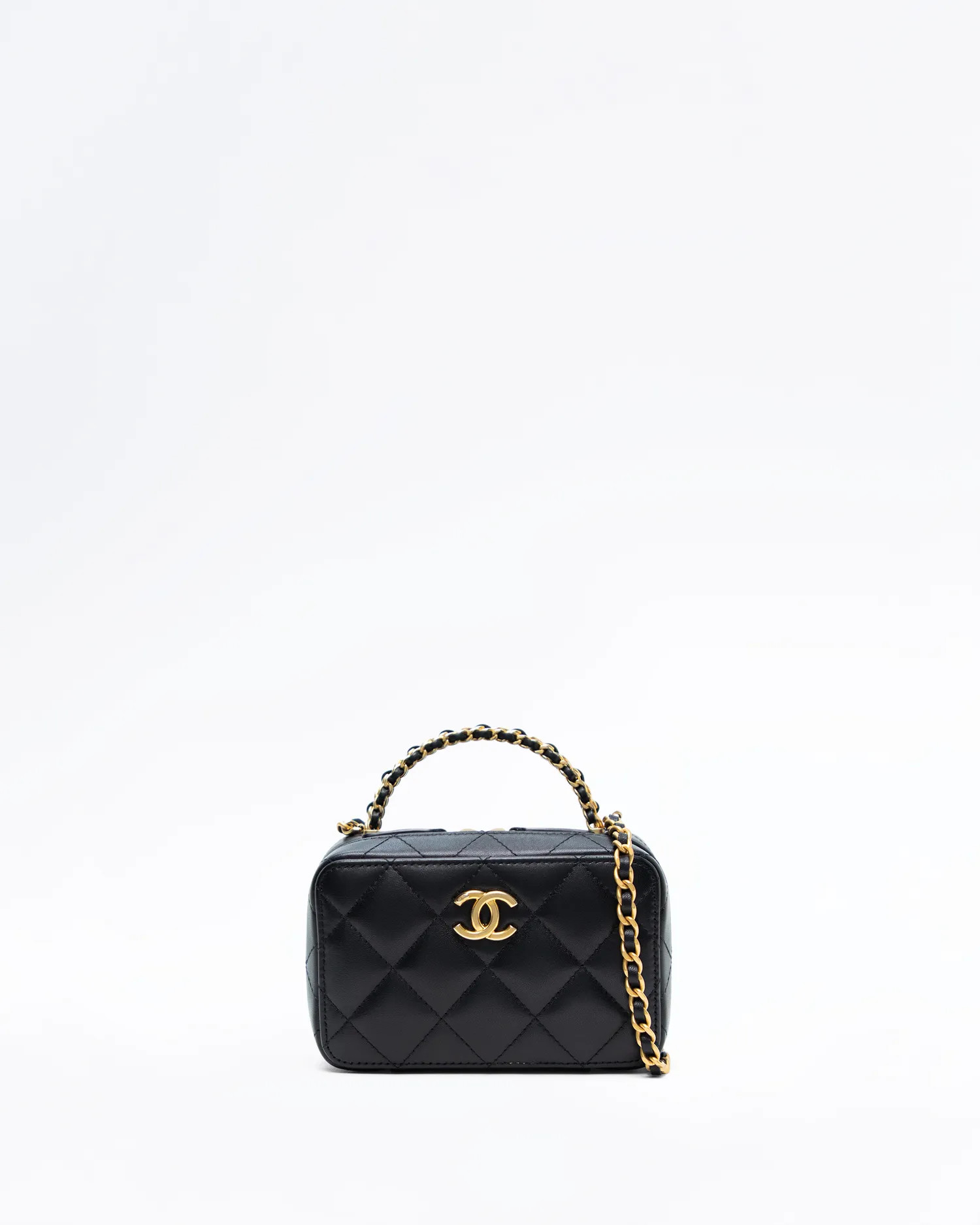 Woven Chain Top Handle Mini Vanity Case | Vivrelle