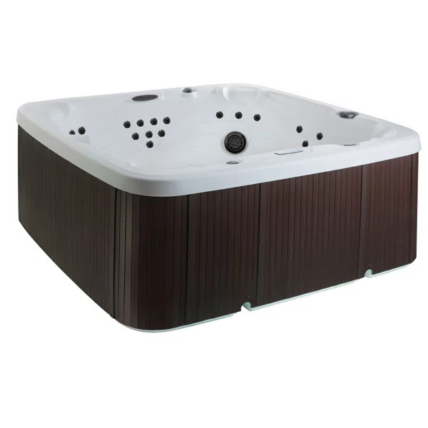 Lifesmart Spas LS600DX 230 Volt 7-Person 65-Jet Square Hot Tub with Ozonator | Wayfair North America