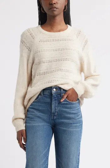 Treasure & Bond Pointelle Raglan Sleeve Sweater | Nordstrom | Nordstrom