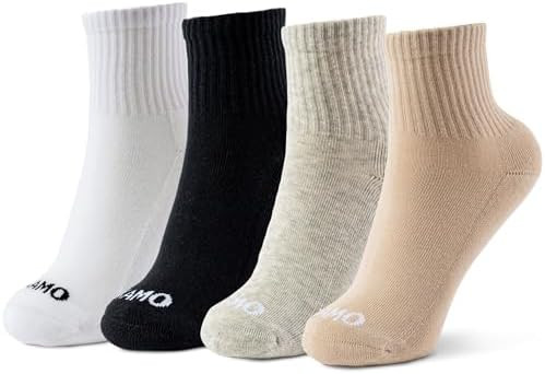 Kamo Fitness Daily 4-Pack – Women's Ankle Socks, Athletic Half Crew, Cotton Mid-Calf, Cushioned... | Amazon (US)