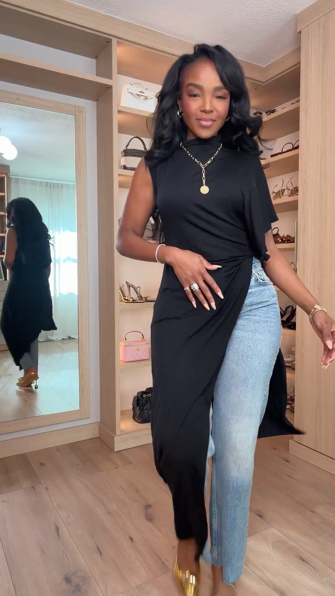 Hi babes ✨ Scroll to shop this creative layered outfit 🖤

This draped black dress layered over classic straight-leg denim creates such a cool fashion-forward look while still feeling wearable and elevated. I love styling pieces like this because both the dress and denim can be worn separately with other staples in your wardrobe, making the cost per wear even better over time while giving you endless outfit options.

Perfect for dinner dates, city nights, fashion events, or elevated casual looks.

📏 Measurements: 5’4”, 138 lbs, 34D bust, 27” waist, 40” hips
Wearing a size Small

#LTKPetite #LTKvlog #LTKootd

#LTKootd #LTKvlog