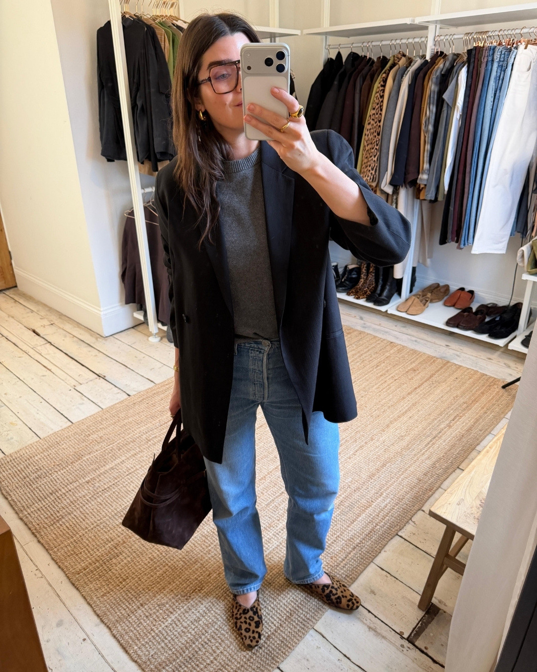 Styling my favourite Arket grey jumper for a smart casual work look. Wearing Jimmy Fairly glasses

#LTKstyletip #LTKwinter