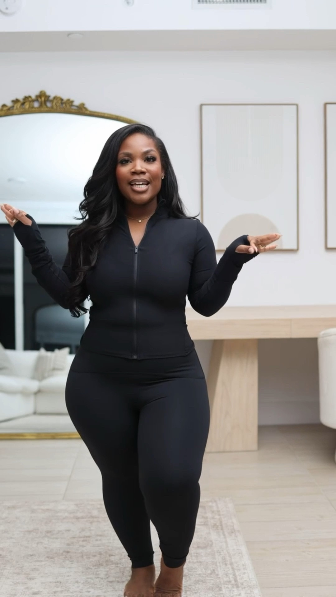 Had to get this set in another color from Spanx! This material just snatches me in and is so comfy 🙌🏾

Use code EMMYXSPANX for $$ off! 

Jacket: Size L
Leggings: Size XL 

Workout set, leggings set, activewear, athleisure, zip up jacket, Spanx set, curvy girl outfits, Emmy Petit 

#LTKMidsize #LTKActive #LTKPetite