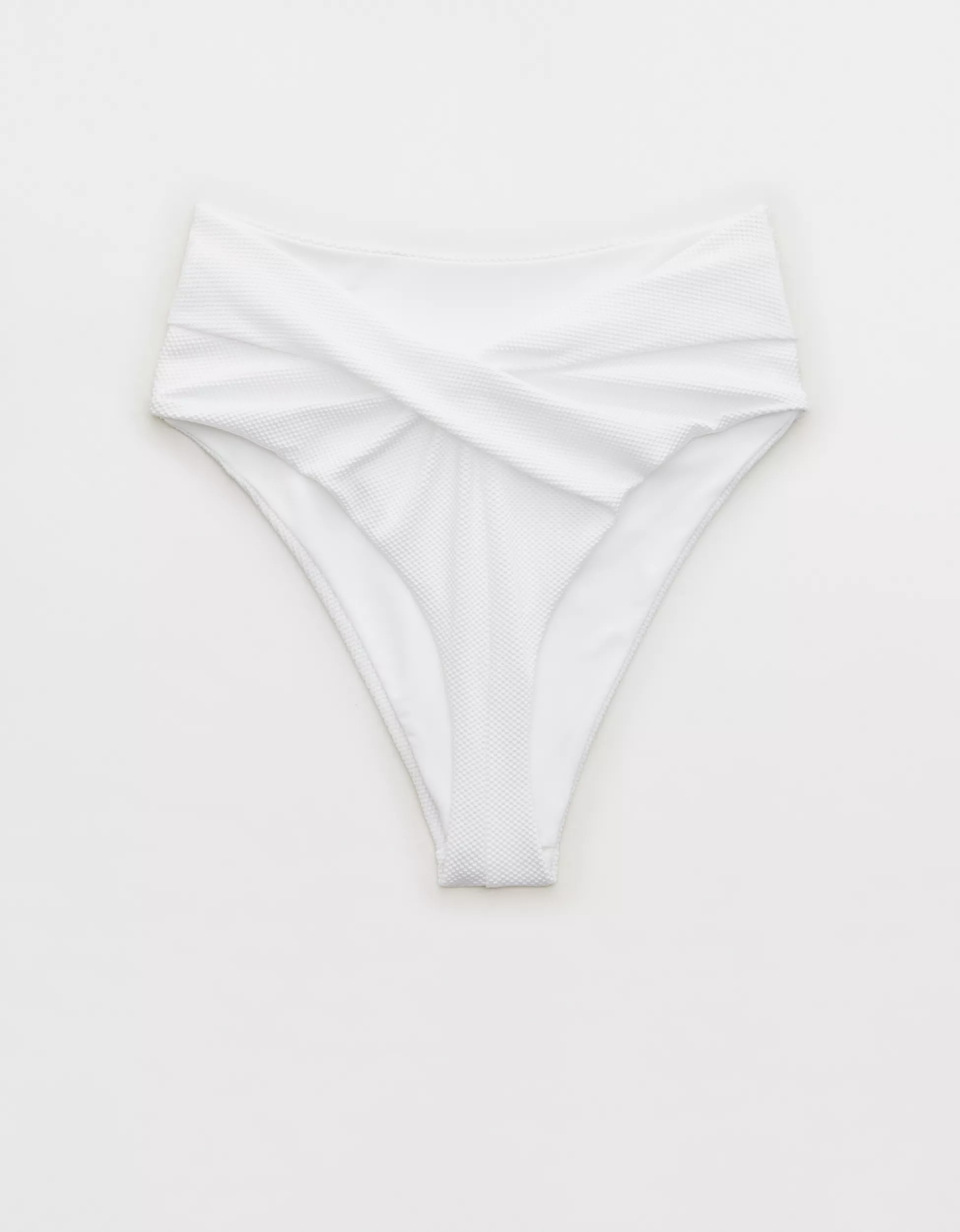 Aerie Shine Pique Twist High Cut Bikini Bottom | Aerie