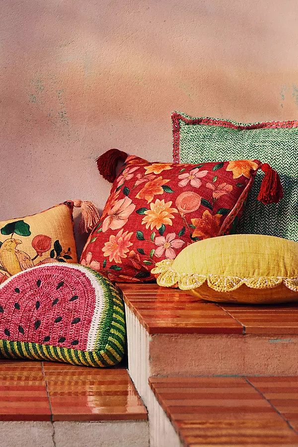 Farm Rio x Anthropologie Tassel Outdoor Pillow | Anthropologie (US)