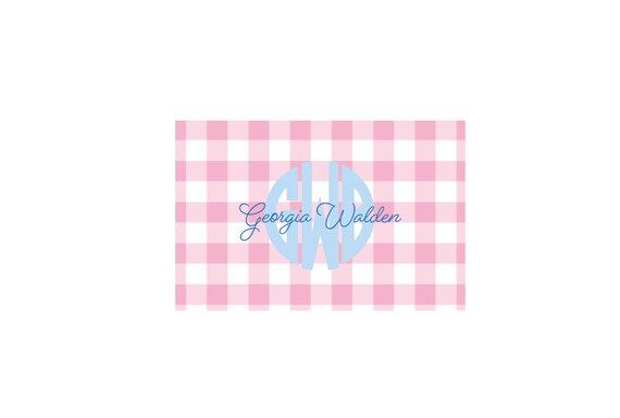Personalized placemat, Kids Placemat, Monogrammed placemat, Gingham Placemat, Personalized Kids G... | Etsy (US)