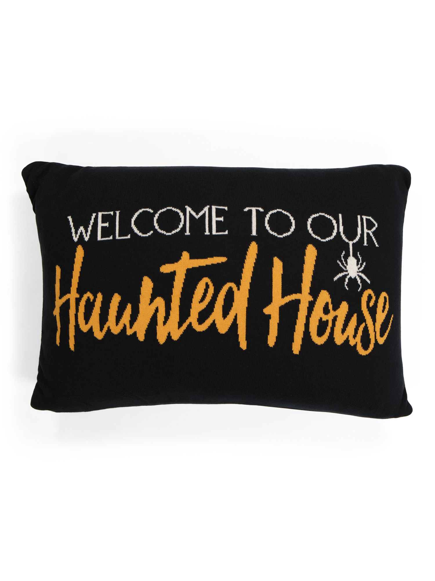 16x24 Knit Welcome To Our Haunted House Pillow | TJ Maxx