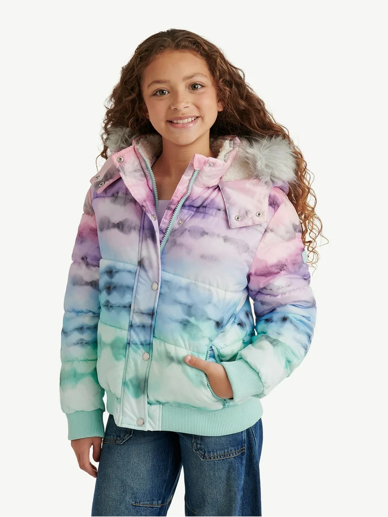 Justice Girl's Matte Puffer Bomber, Sizes XS - XL | Walmart (US)
