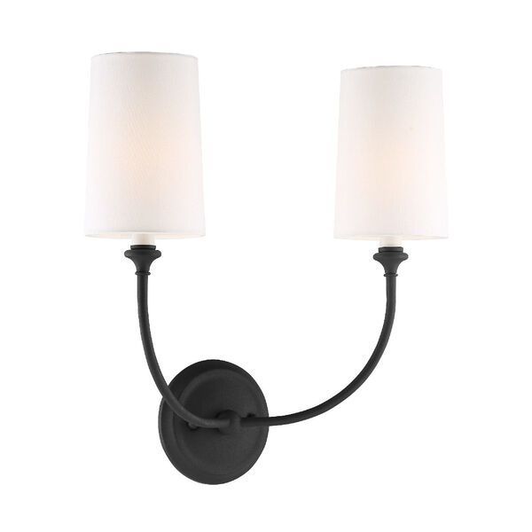 Sylvan Black Forged 16-Inch Two-Light Wall Sconce | Bellacor