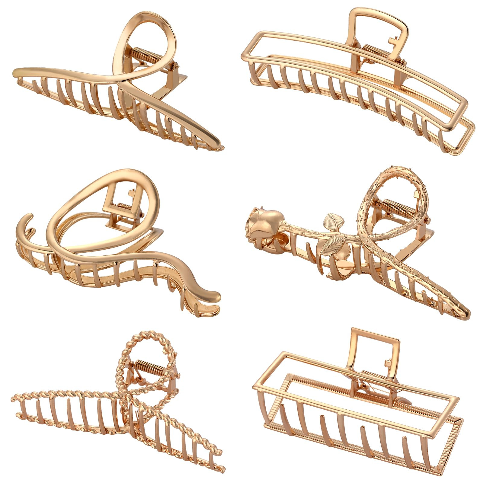 Large Hair Claw Clips, 8 Pack 4.3" Hair Clips for Women & Girls, Strong Hold Matte Claw Hair Clip... | Amazon (US)