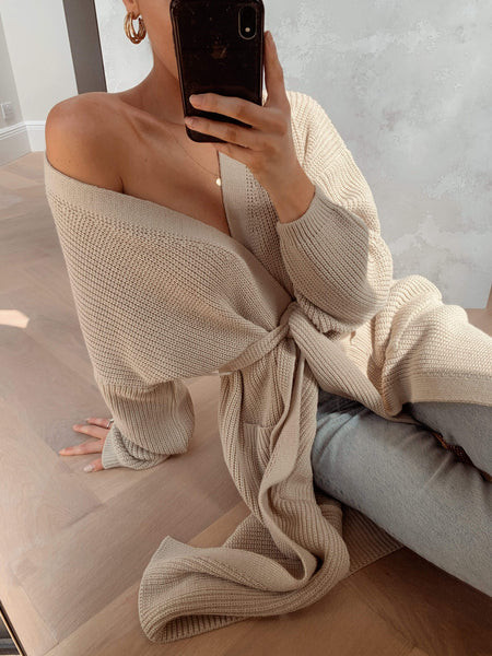 Arden Midi Tie Cardigan | Pretty Lavish (UK)