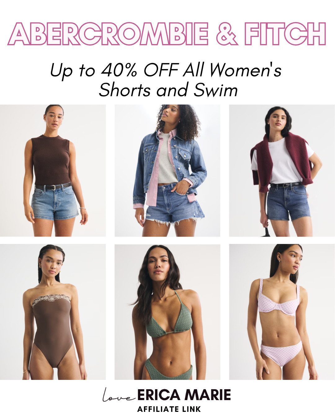 If you’re getting your wardrobe ready for warm weather, this Abercrombie & Fitch sale with up to 40% off women’s shorts and swimwear is perfect! From high-waisted shorts and easy everyday denim to chic women’s swimsuits, bikinis, and one-pieces, there are so many cute styles to choose from for beach days, vacations, and all your summer plans. A great time to stock up on summer essentials while the deals are this good! womens shorts, swimwear, highwaisted shorts, one-piece, bikini 

 #LTKootd #LTKSaleAlert #LTKSwim