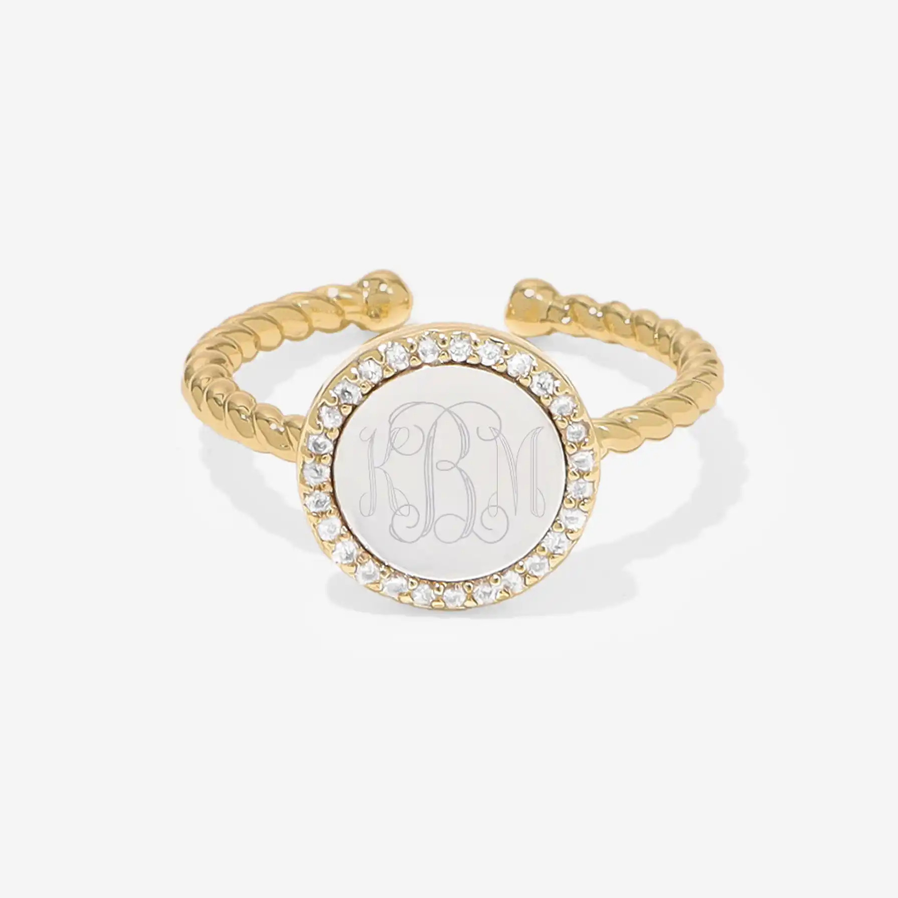 Monogrammed Adjustable Cable Ring | Marleylilly
