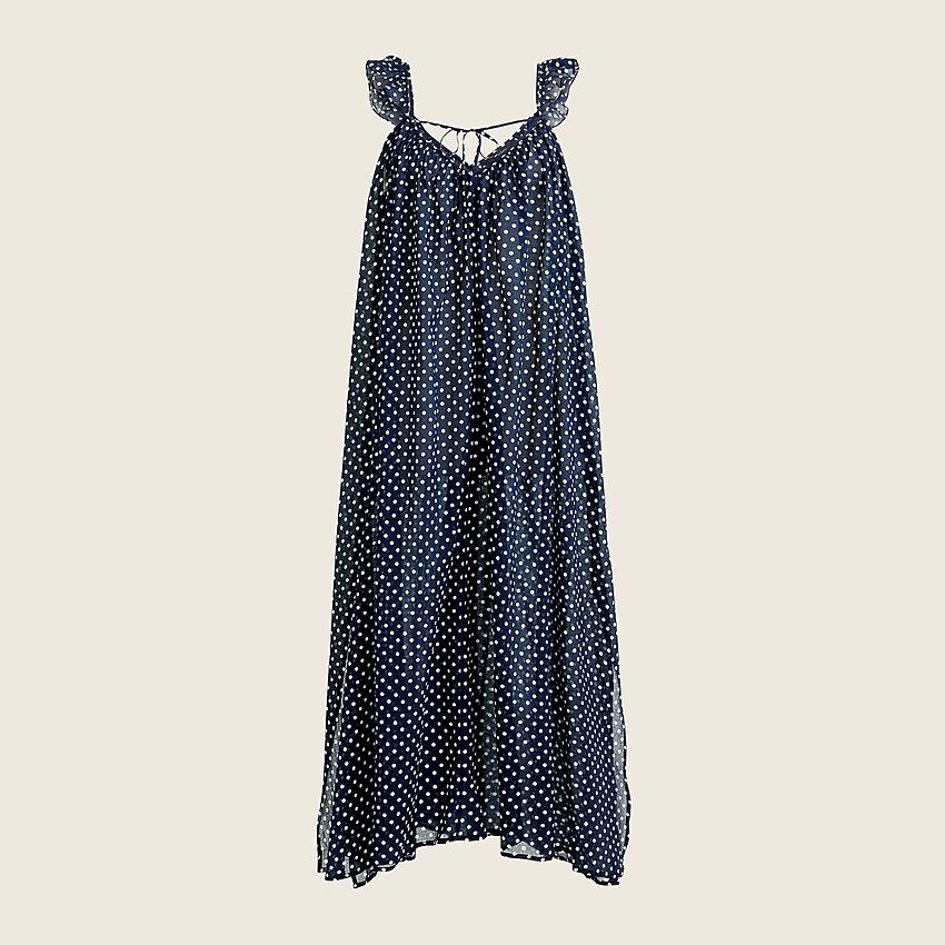Ruffle-strap cover-up in classic dot | J.Crew US