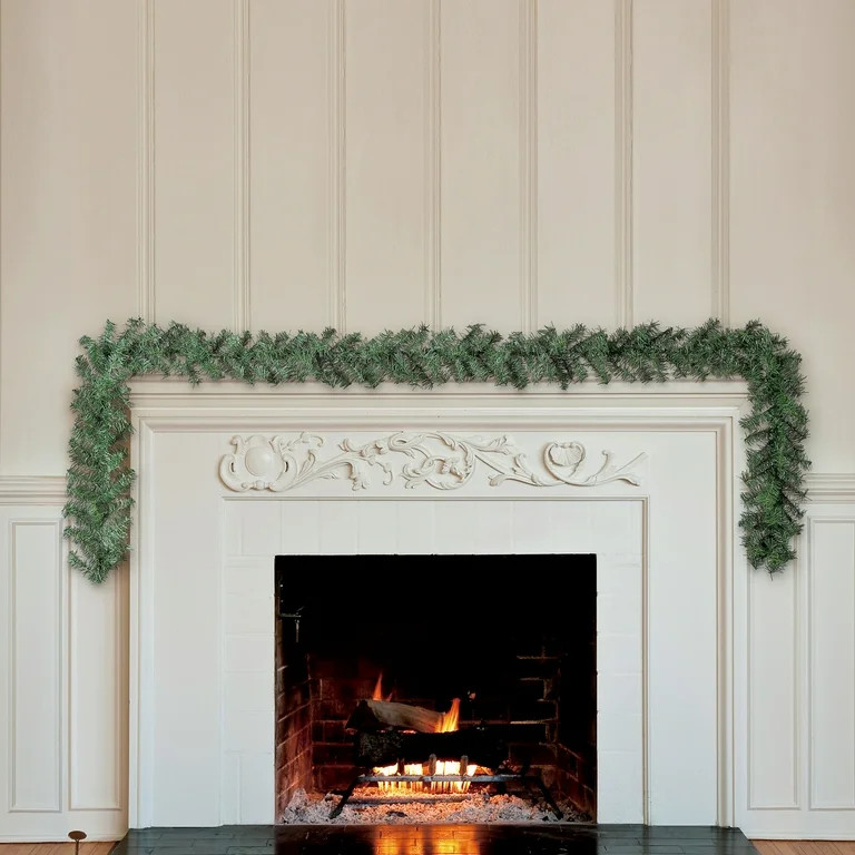 Branch Unlit Artificial Christmas Garland, Green, 9', by Holiday Time | Walmart (US)