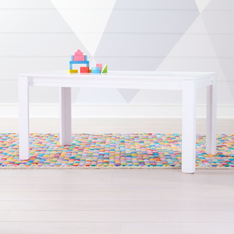 Kids Adjustable White Wood Large Table with 23" Legs + Reviews | Crate & Kids | Crate & Barrel