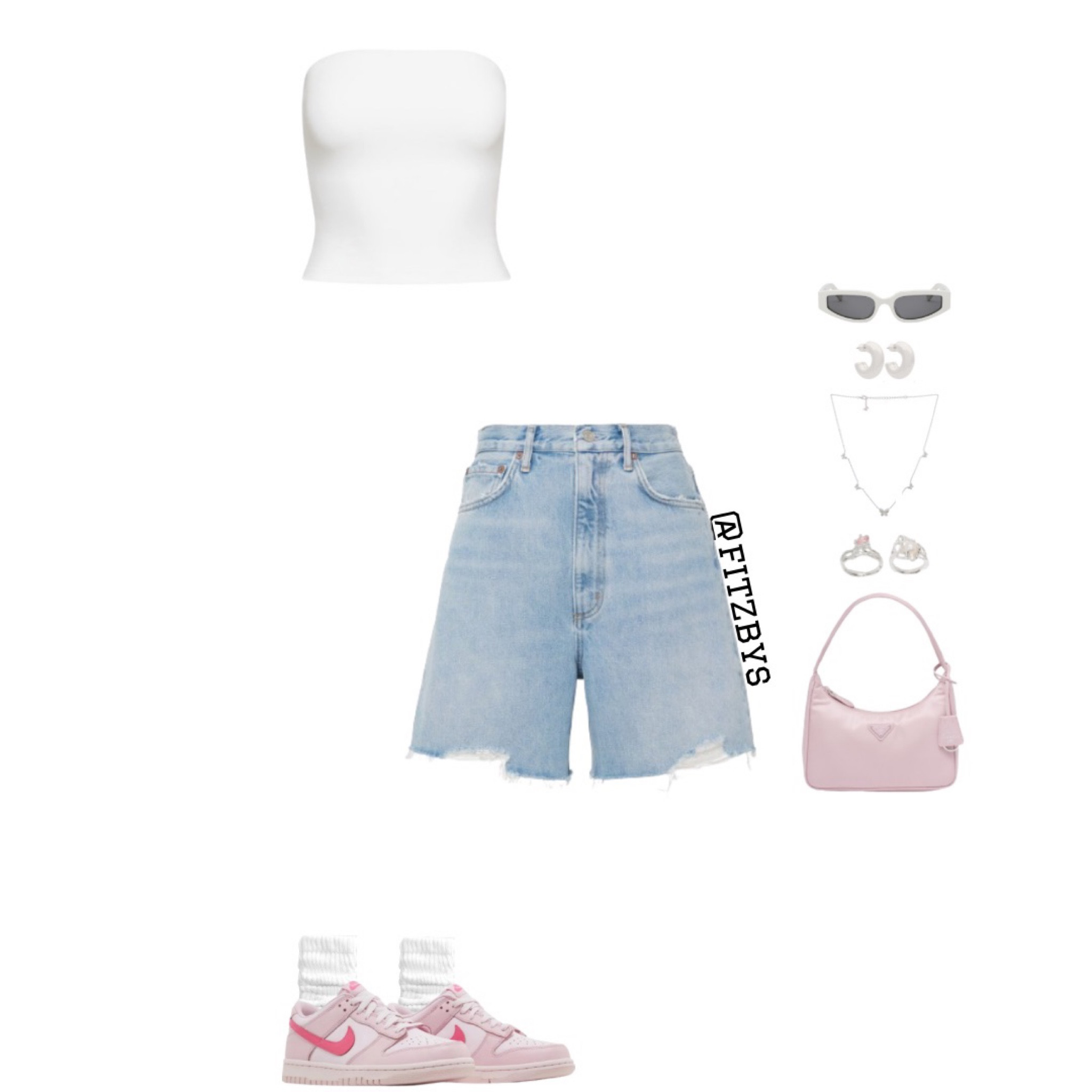 Cute summer outfit 

outfit, tube  top, white tube top , cute top, aritzia tube top, citizen of humanity jorts , jorts, jeans shorts, blue jorts, denim shorts, jorts outfit, Bermuda shorts, shorts outfit, pink Nike dunk  sneakers, nike dunks sneakers, Prada pink shoulder bag, silver jewelry, summer clothes, summer outfits, vacation outfit, concert outfit, outfit idea, style tip. Cute top, jorts, cute jorts outfit, Trendy outfit, 2024 outfit ideas, cute summer outfit. 

#virtualstylist #outfitideas #outfitinspo #trendyoutfits # fashion #cuteoutfit #summeroutfit #nikedunks #jorts #denimshorts  #summerclothes #summerstyle #cutesummeroutfit 
#pinkdetails 

#LTKstyletip #LTKcanada #LTKsummer