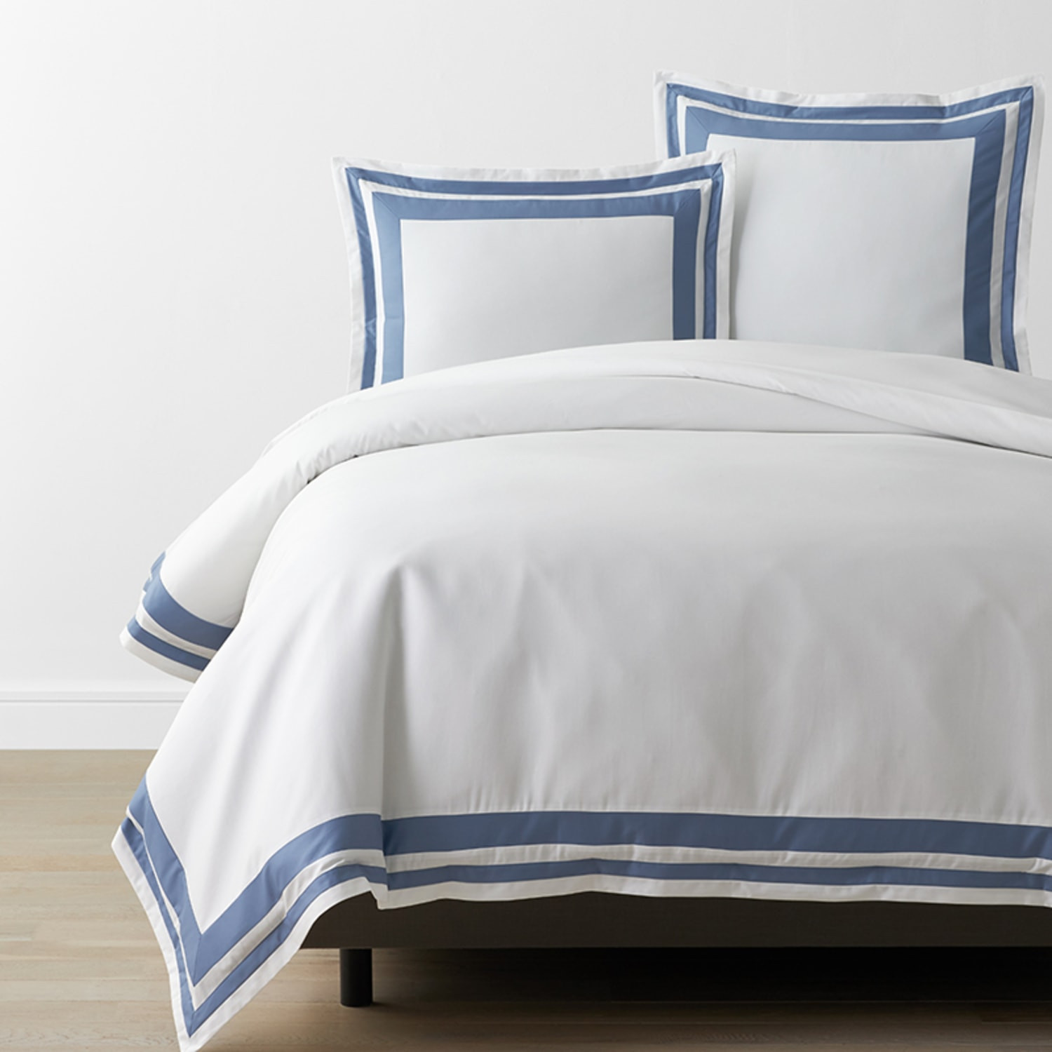 Company Cotton™ Double Border Wrinkle-Free Sateen Duvet Cover | The Company Store