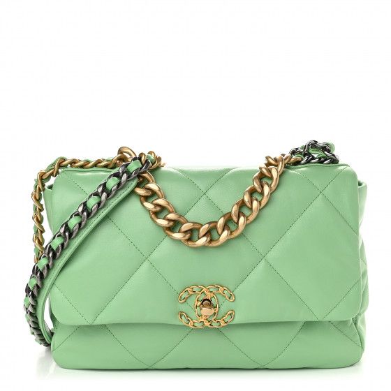 CHANEL

Lambskin Quilted Large Chanel 19 Flap Light Green | Fashionphile
