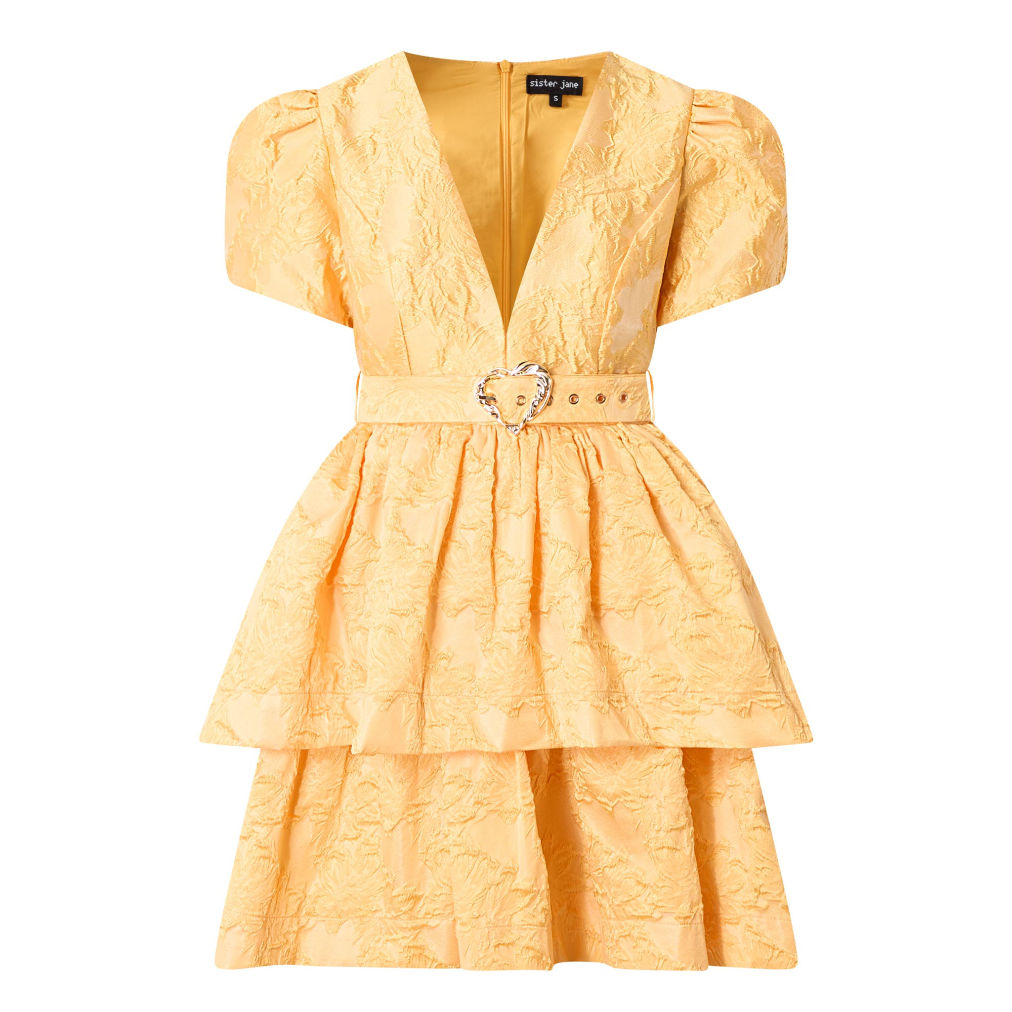 SISTER JANE Sol Floral Jacquard Mini Dress - Yellow | Brown Thomas (IE)