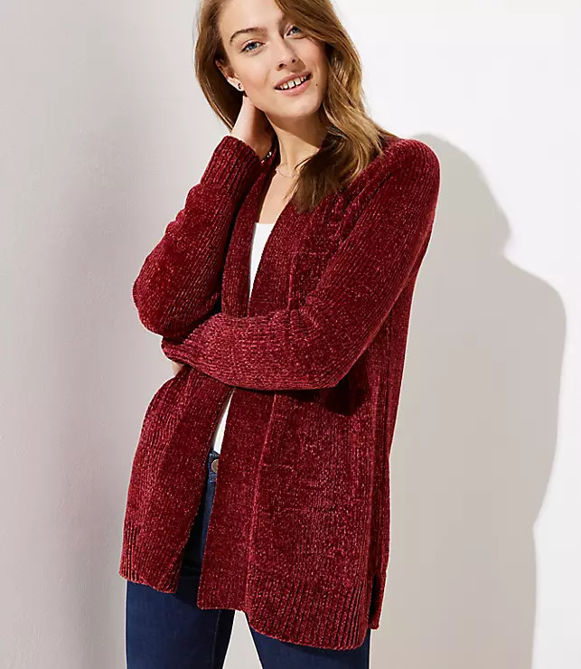 Chenille Open Cardigan | LOFT