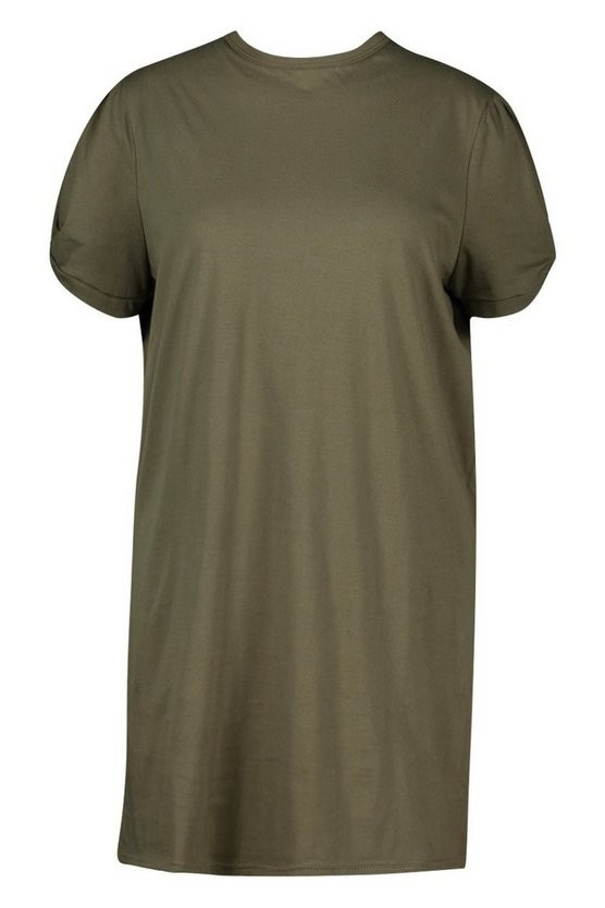 Plus Ruched Knot Puff Sleeve T-Shirt Dress | Boohoo.com (US & CA)