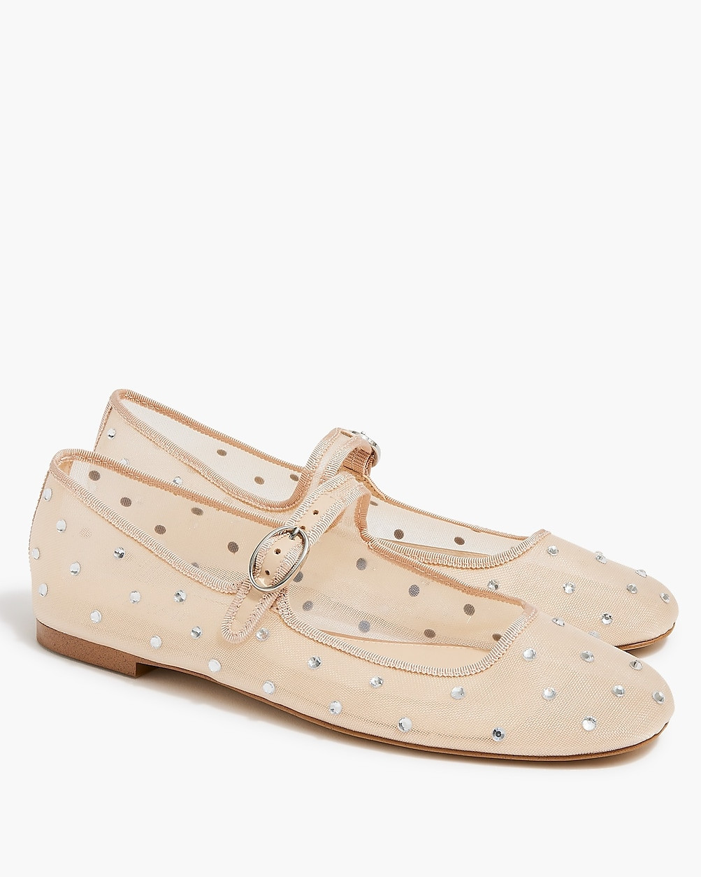 Mesh rhinestone Mary Jane flats | J.Crew Factory