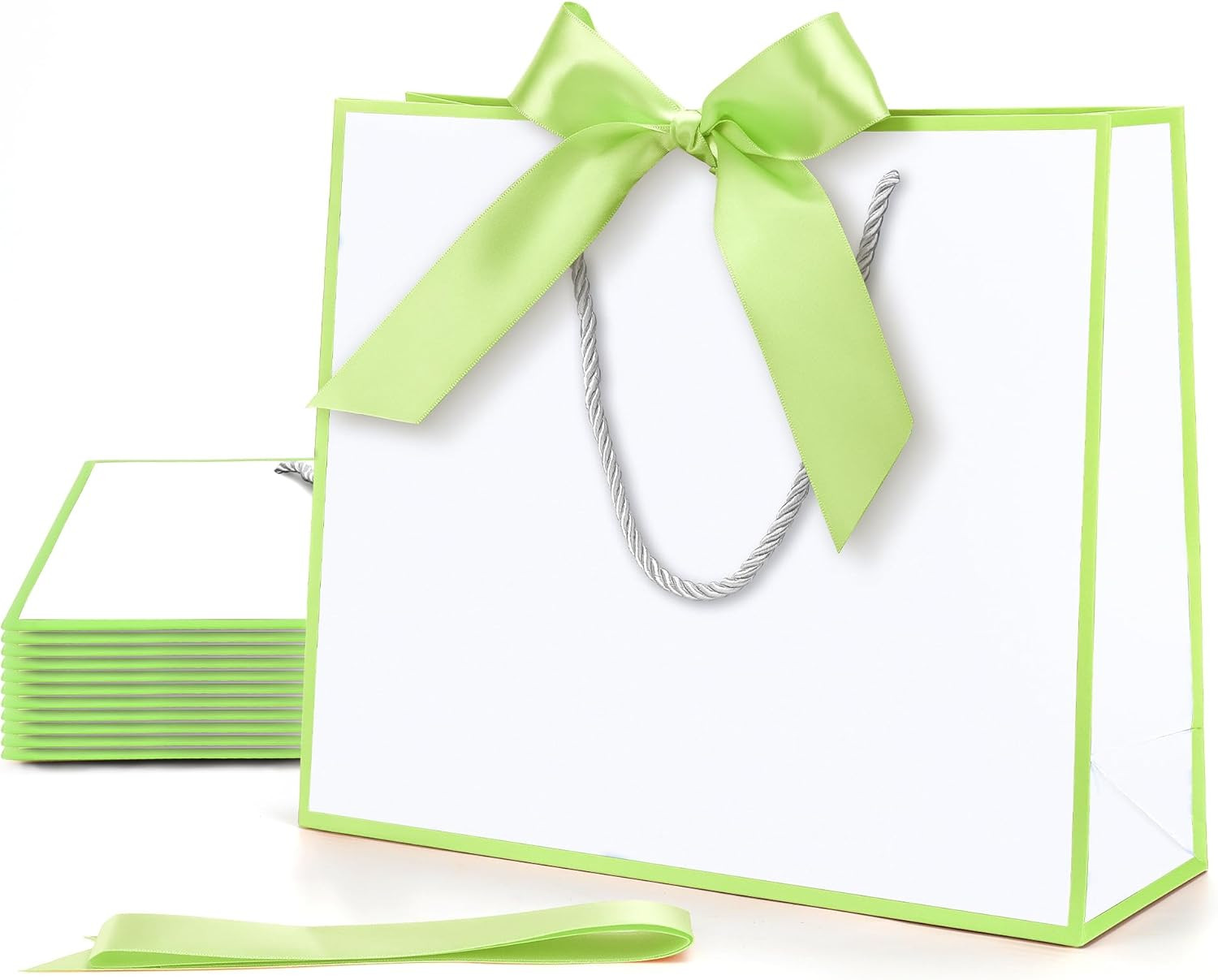 MOXARYSU Gift Bags With Handles: 11.8x4x10 Inch 12pcs Medium Large With Bow Ribbon For Wedding Th... | Amazon (US)