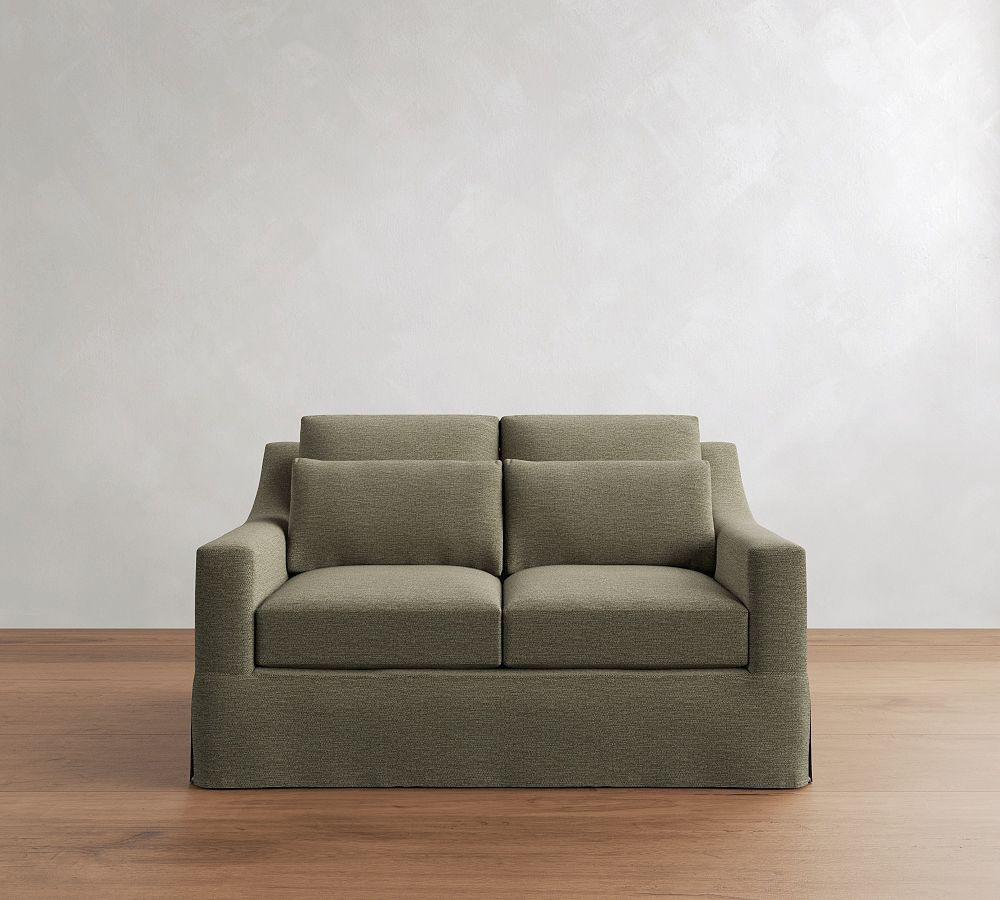 York Slope Arm Deep Seat Slipcovered Sofa (60"-108") | Pottery Barn (US)