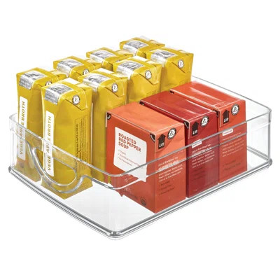 iDesign Recycled Plastic Pantry Storage Bin with Integrated Handles – 10” x 8” x 3”, Clear Bin | Wayfair Professional