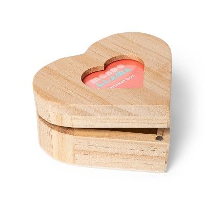 Valentine's Day Wood Heart-Shaped Trinket Box - Mondo Llama™ | Target