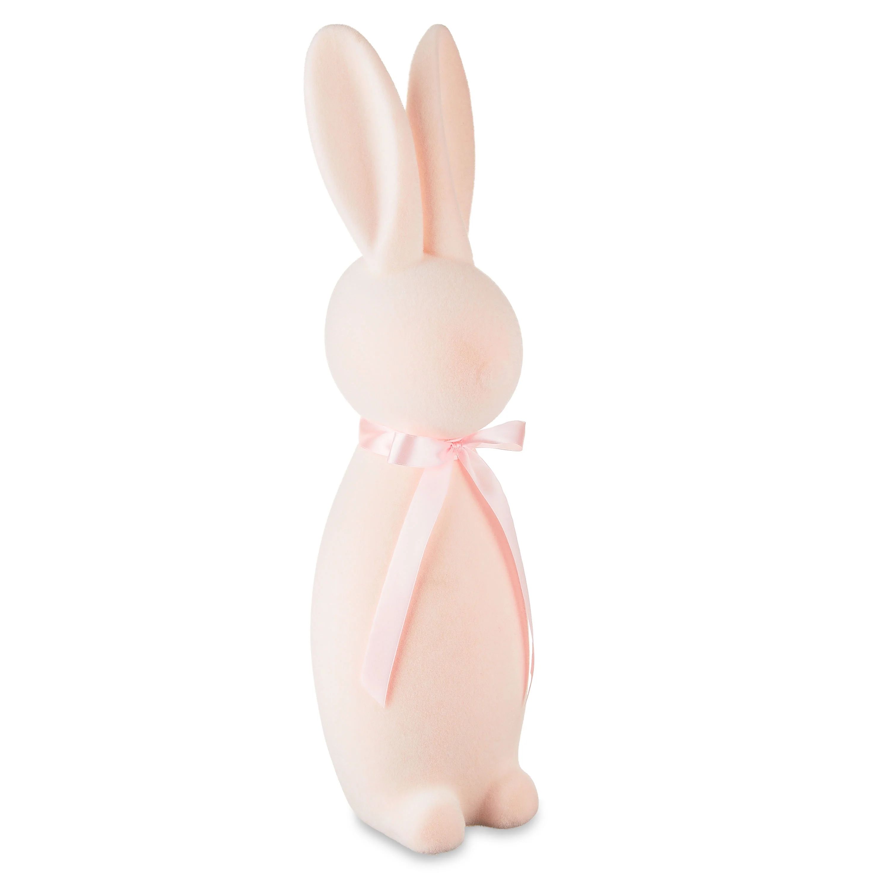 Easter Flocked Bunny Decor, Pink, 27 Inch, Way To Celebrate | Walmart (US)