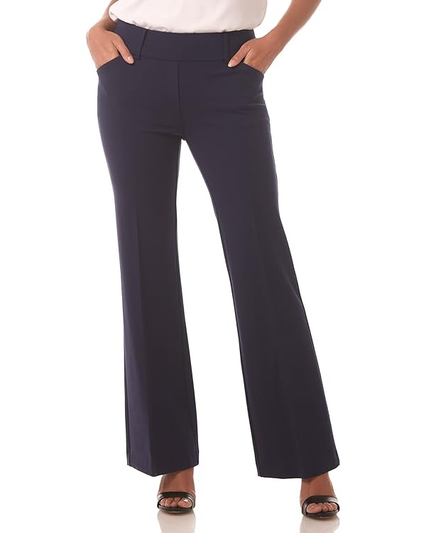 Rekucci Women's Secret Figure Pull-On Stretchy Wide Leg Dress Pant in Regular/Petite/Tall Fit | Amazon (US)