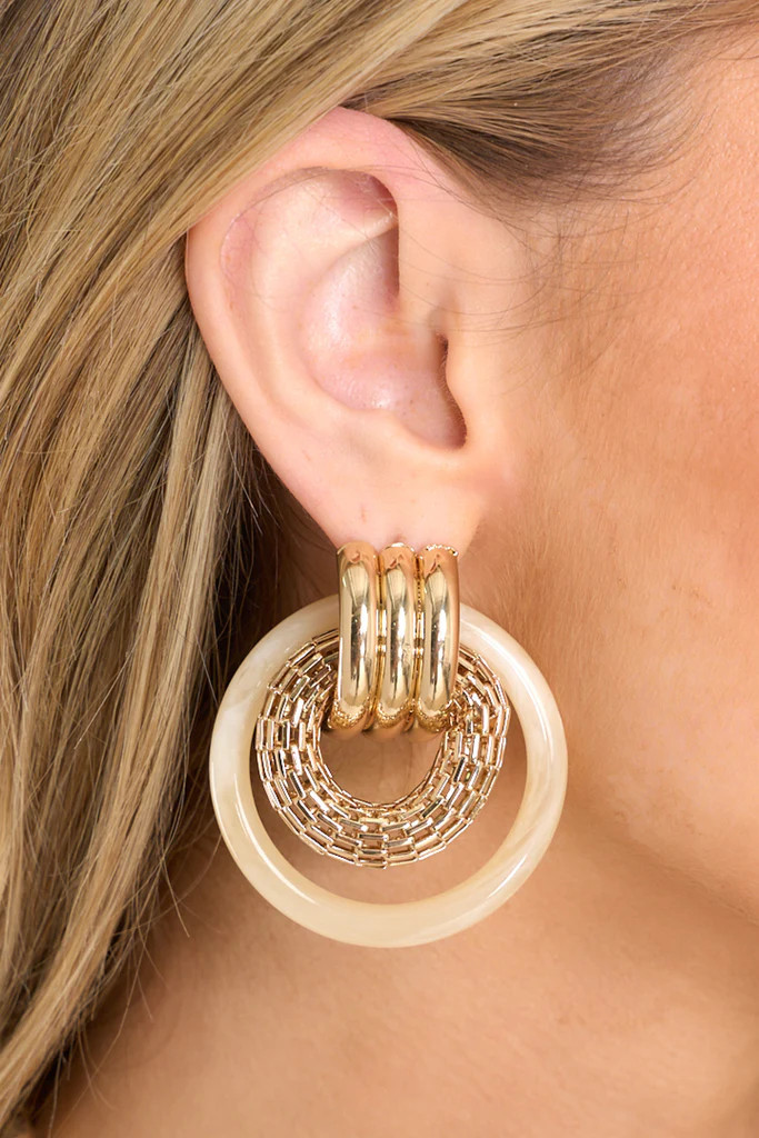 Jumping Through Hoops Gold Earrings | Red Dress 