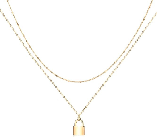 Layered Heart Neckalce 18K Gold Filled Detangler Heart Pendant Necklace Layered Necklace Spacer G... | Amazon (US)