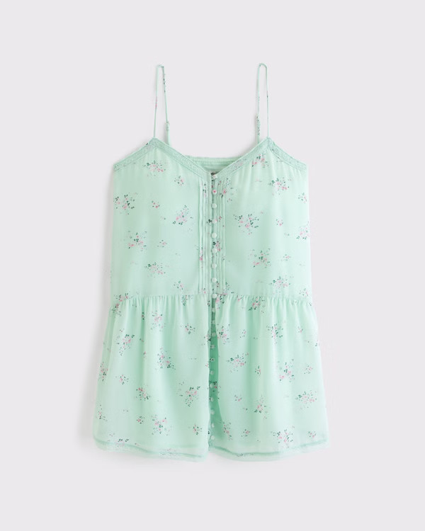 V-Neck Button Mini Dress | Abercrombie & Fitch (US)