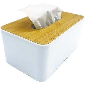 Zddaoole Bamboo Tissue Box Modern Look Rectangular Paper Holder Boxes,Tissue Box Holder,Bamboo Remov | Amazon (US)