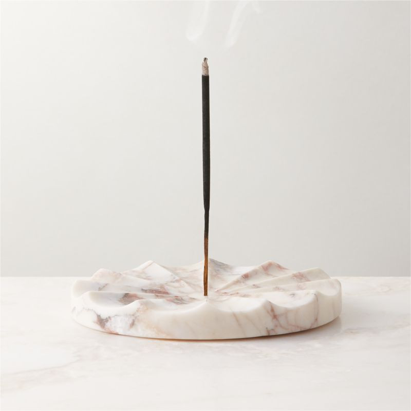 Mirah White Marble Incense Holder + Reviews | CB2 | CB2