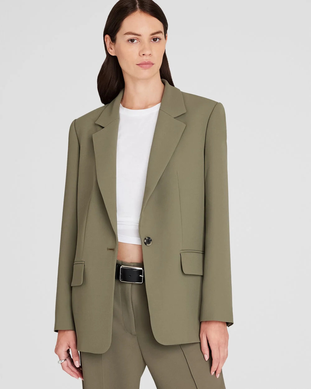 Relaxed Single-Breasted Crepe Blazer | Club Monaco (Global)