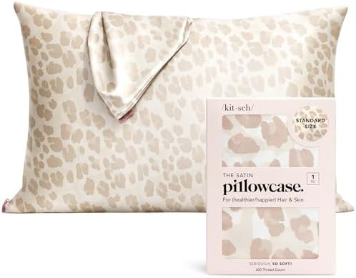 Kitsch Satin Pillowcase with Zipper for Hair & Skin, Softer Than Silk Pillow Cases Queen, Wrinkle... | Amazon (US)