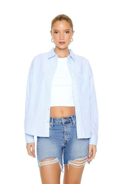 Striped Poplin Shirt | Forever 21