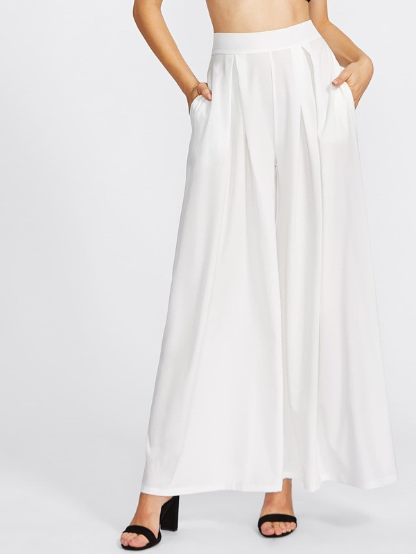 Pleated Detail Palazzo Pants | SHEIN
