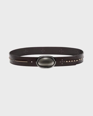 Buckle Bunny Belt with Stitch in Leather | TWP