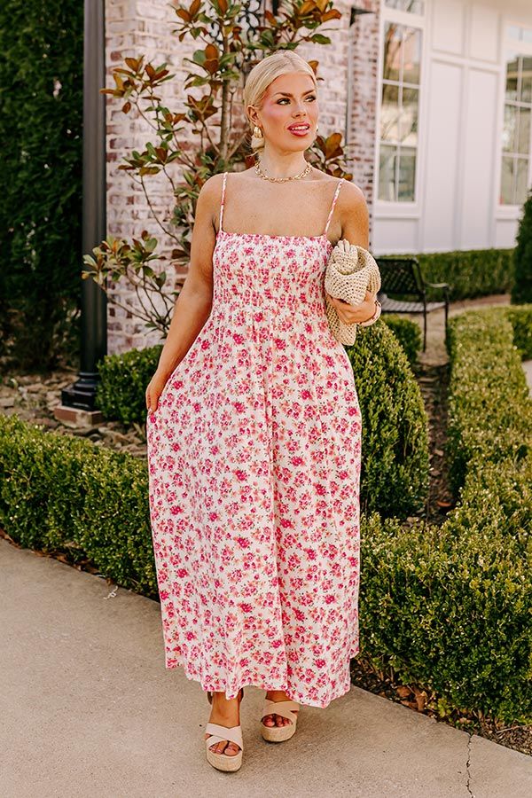 Smiles and Sunshine Floral Maxi in Ivory Curves | Impressions Online Boutique