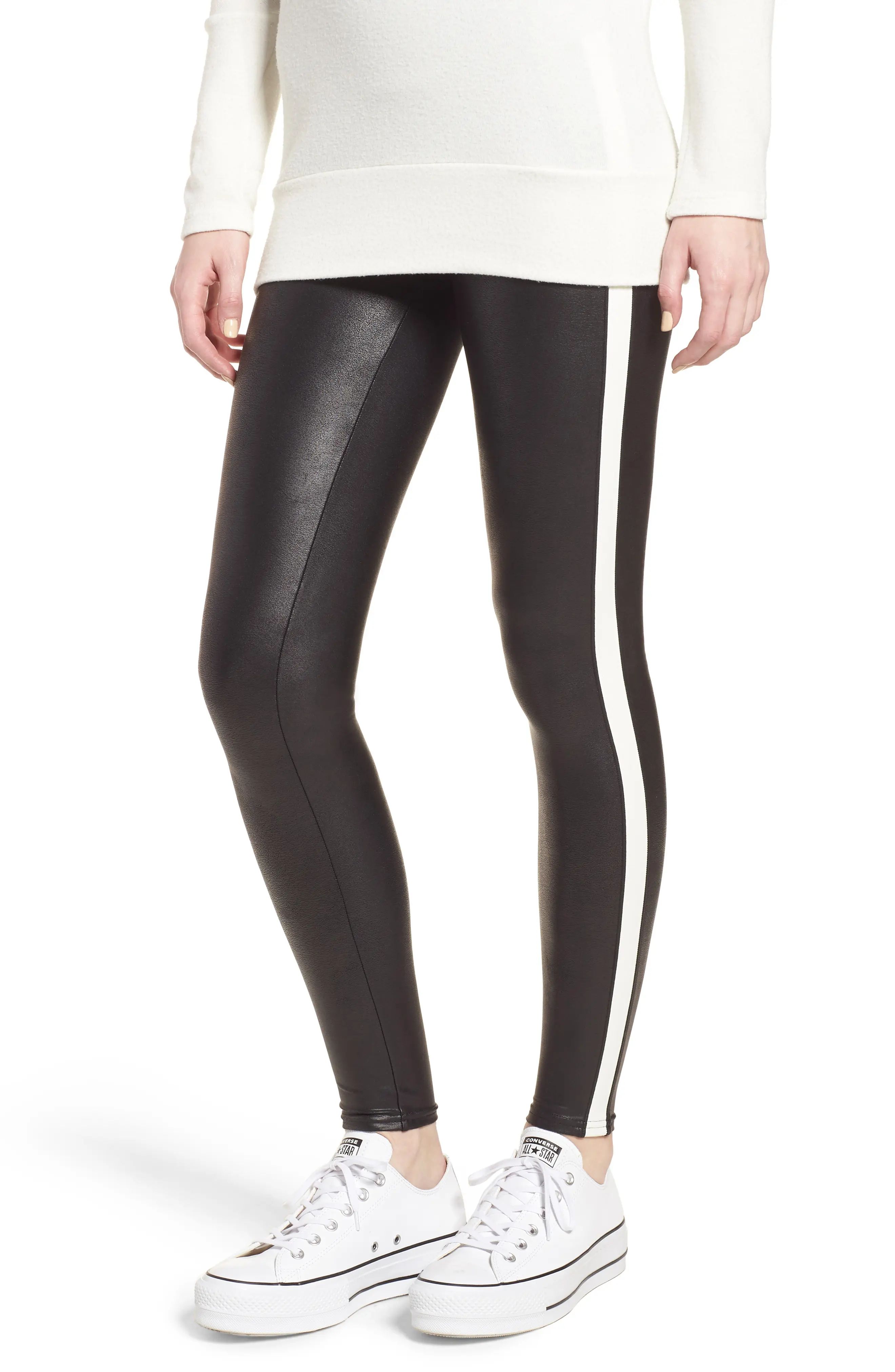 Women's Spanx Side Stripe Faux Leather Leggings | Nordstrom